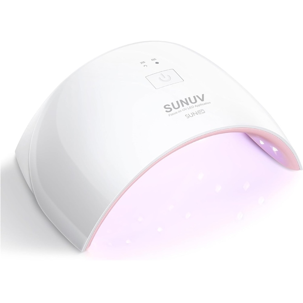 SUNUV UV LED Nail Lamp, UV Light for Gel Nail Polish Curing 2 Timers SUN9C Pink